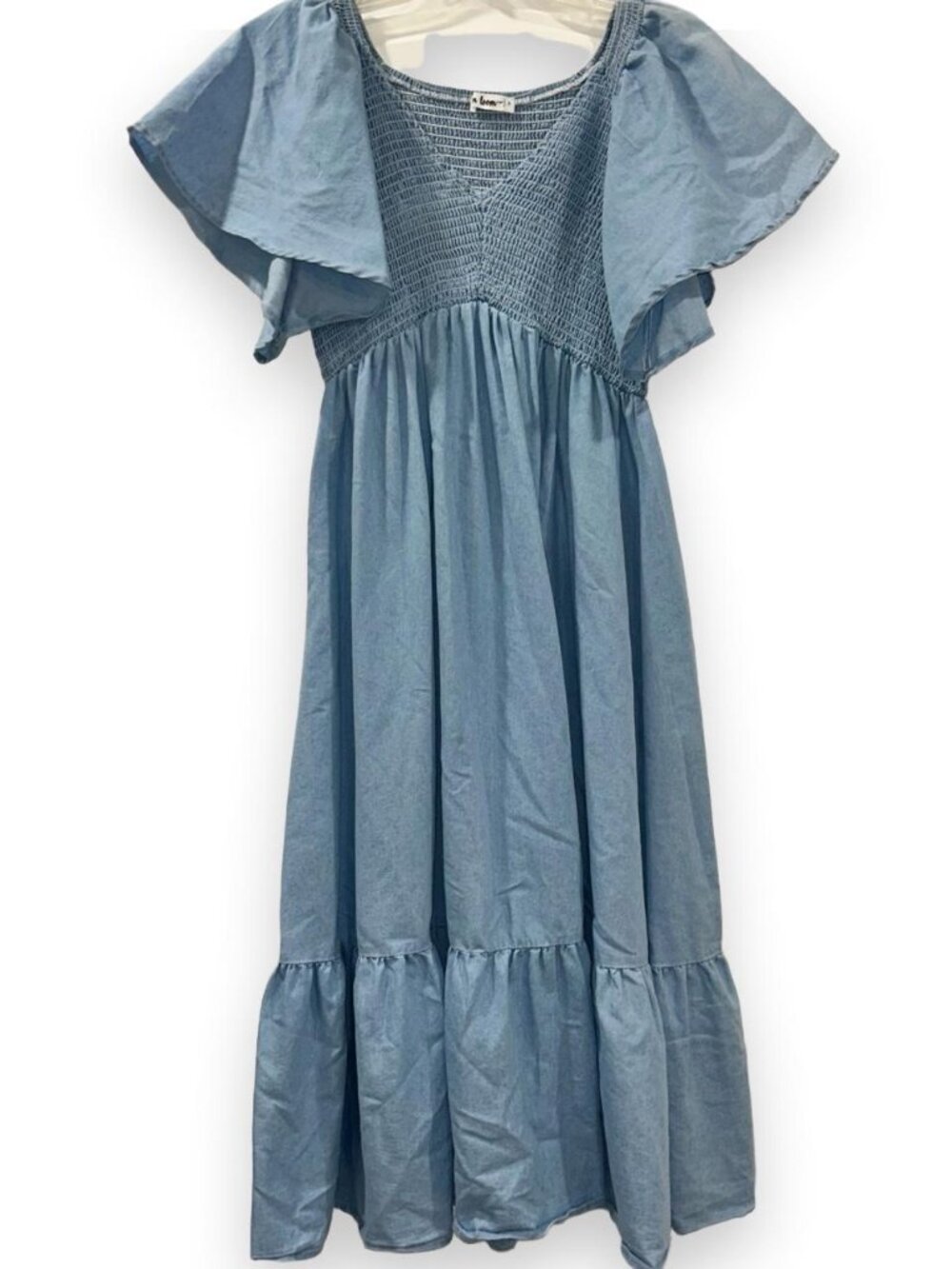 In Loom Blue Denim Midi Dress Women's Small